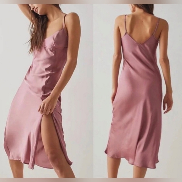 NWOT Free People Right This Way Bias Slip Dress Size Large - Picture 1 of 8
